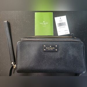 Kate Spade Black Leather Wristlet